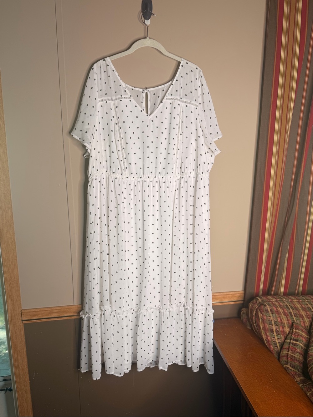 torrid White Maxi Dress with Black Polka Dots